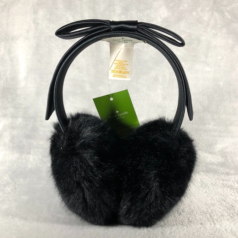 Kate Spade Faux Fur Satin Bow Headband